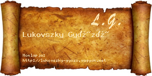 Lukovszky Győző névjegykártya